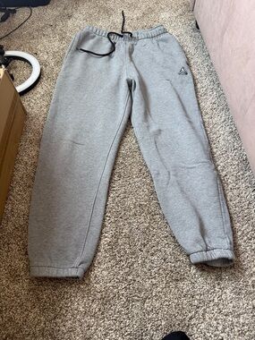 Nike Kids Gray Sweatpants with Black Drawstring